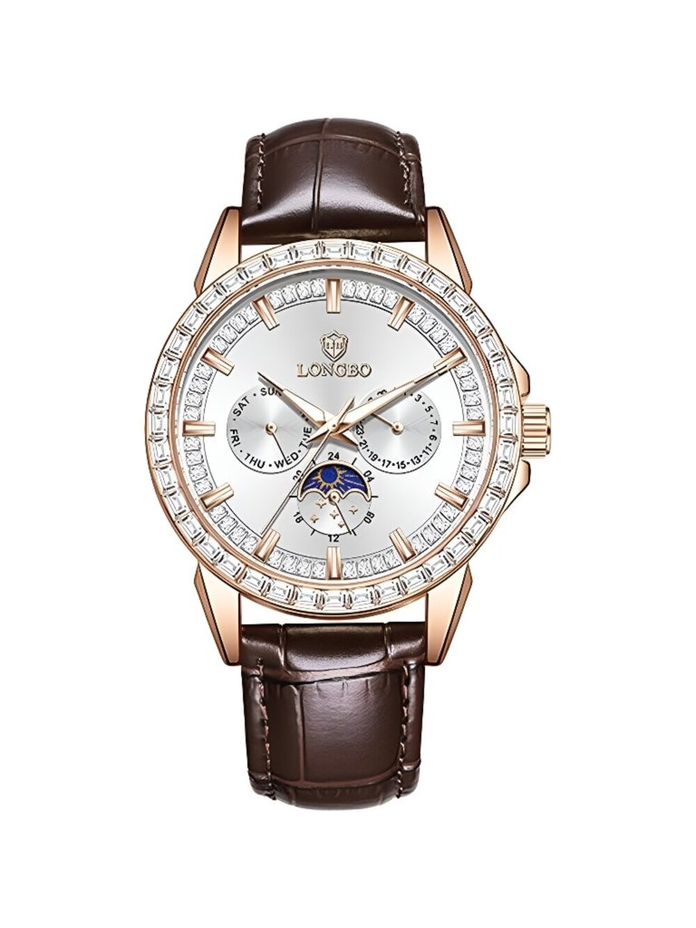 Mens Watches Leather Luxury Fashion Dress Analog Quartz Wrist Watch